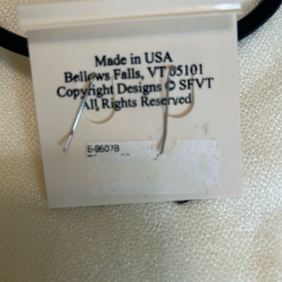 silver forrest earrings blue tone pounded handcrafted in VT - NWT - Picture 3 of 3